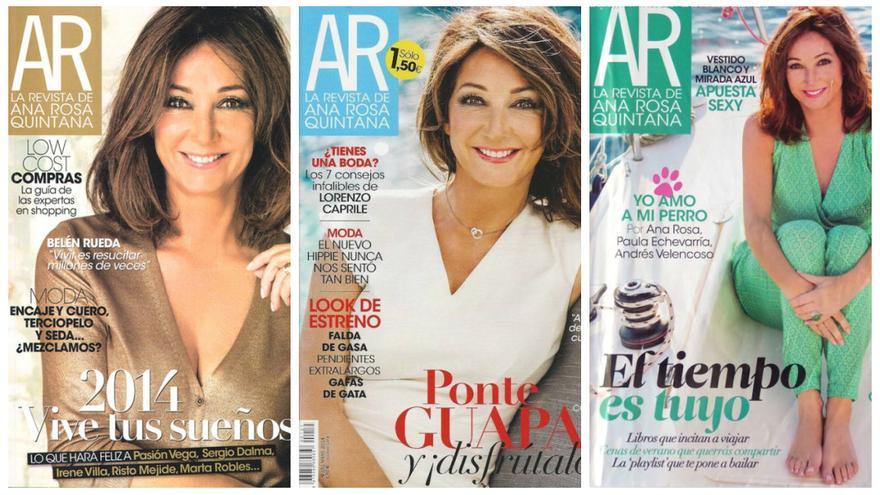 Tres portadas de la revista 'AR'.