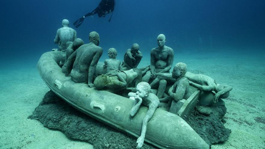 El conjunto escultórico 'La balsa de Lampedusa'.