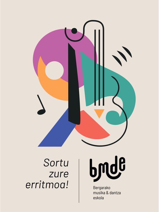 La nueva imagen de Bergarako Musika eta Dantza Eskola.