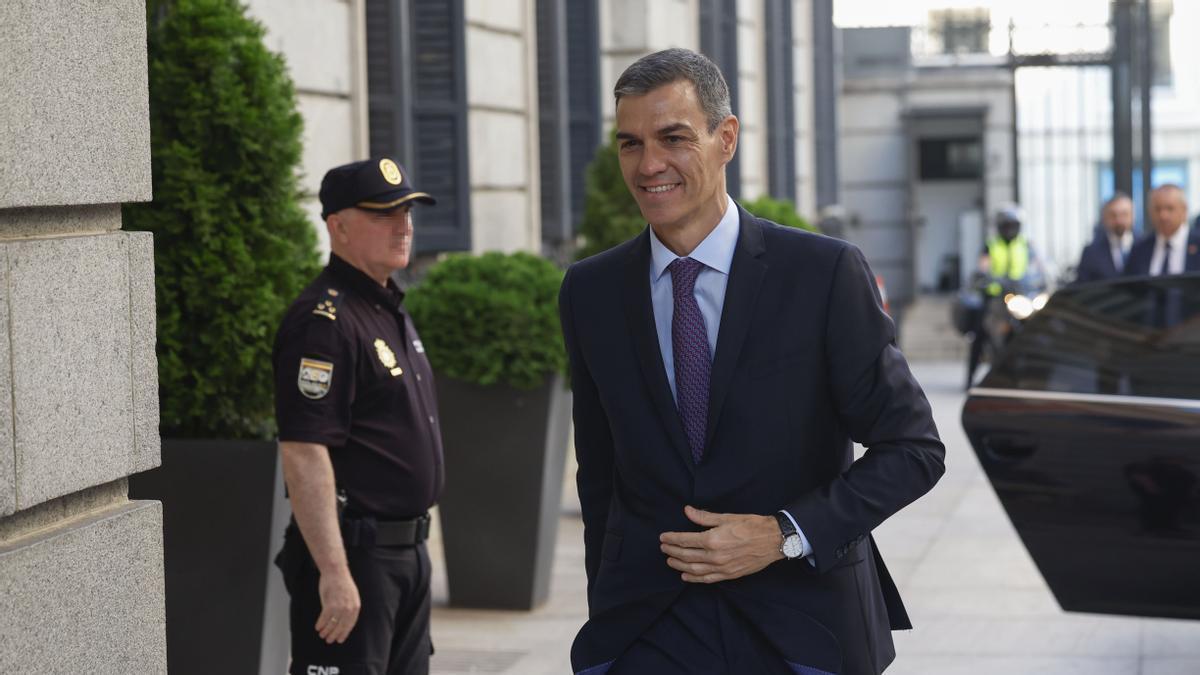 Sánchez a su llegada el pasado 9 de julio al Congreso de los Diputados.