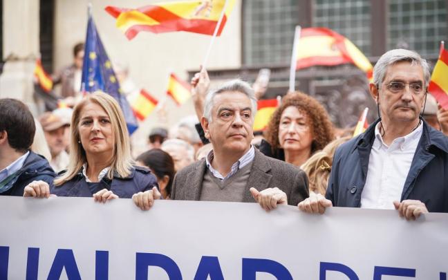 El presidente del PP de la CAV, Javier de Andrés, en las manifestaciones del domingo contra la amnistía