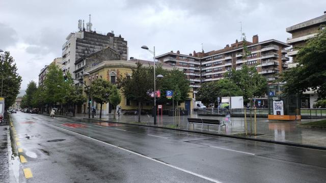 Paseo Colón de Irun esta misma mañana