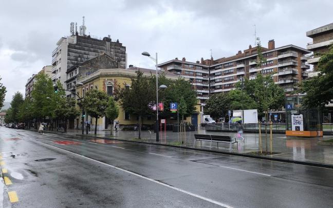 Paseo Colón de Irun esta misma mañana