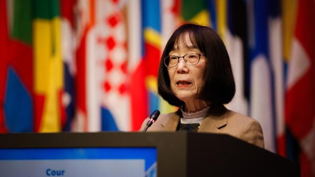 La presidenta del TPI, Tomoko Akane,