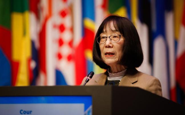 La presidenta del TPI, Tomoko Akane,
