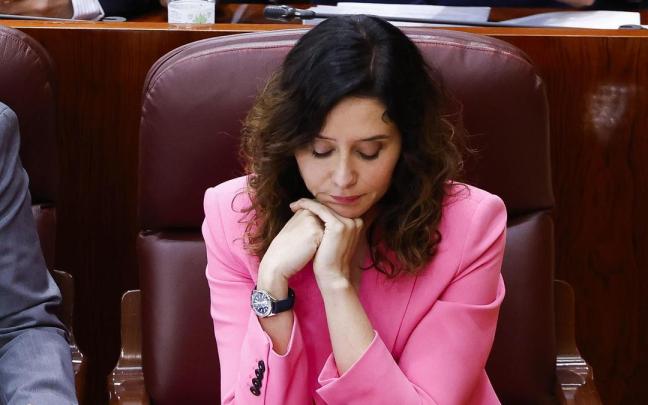 Isabel Díaz Ayuso durante un pleno de la Asamblea de Madrid.