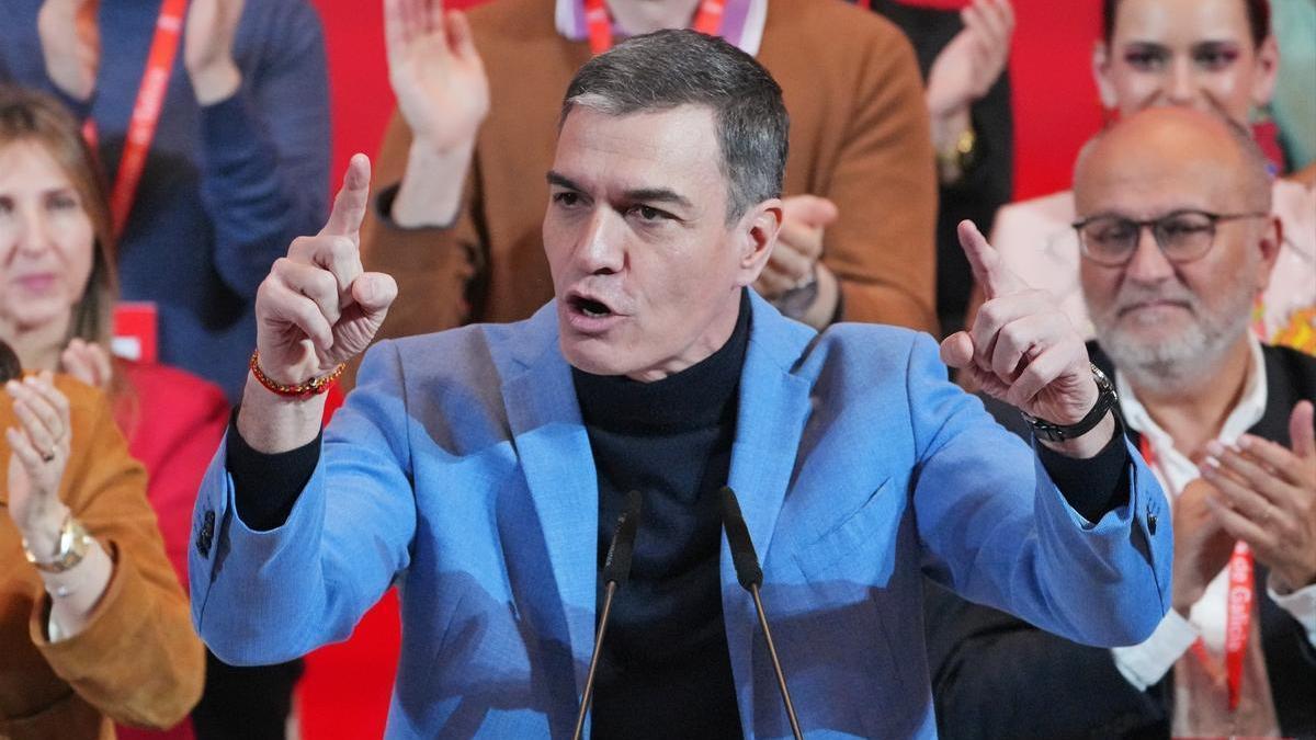 El presidente del Gobierno español y secretario general del PSOE, Pedro Sánchez, en el XV Congreso del PSdeG.