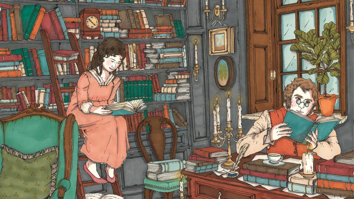Una ilustración sobre la novela gráfica de Jane Austen