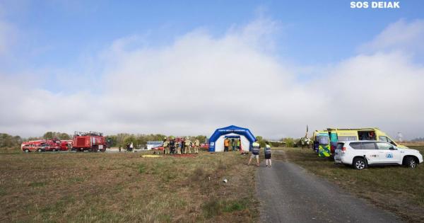 Simulacro de accidente aéreo en el aeropuerto de Foronda. Foto: Departamento de Seguridad del Gobierno Vasco