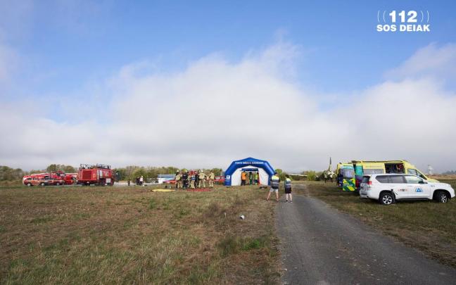Simulacro de accidente aéreo en el aeropuerto de Foronda. Foto: Departamento de Seguridad del Gobierno Vasco