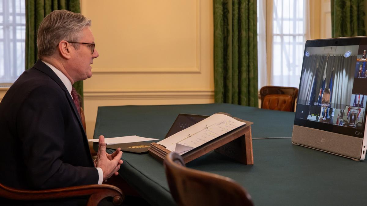 Keir Starmer, el primer ministro británico durante la reunión telemática previa a la reunión celebrada este sábado