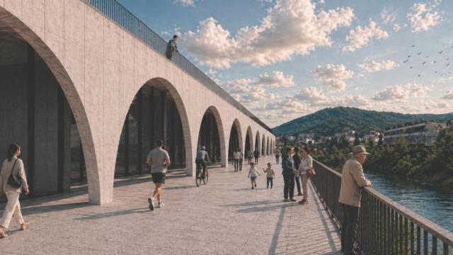 El proyecto ganador tiene a la integración del río Deba en el conjunto de la plaza como uno de sus referentes.