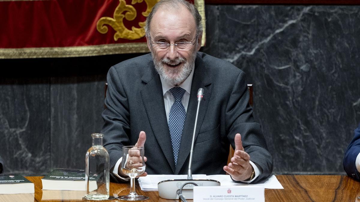 El vocal de CGPJ Álvaro Cuesta Martínez, durante una presentación el pasado enero.