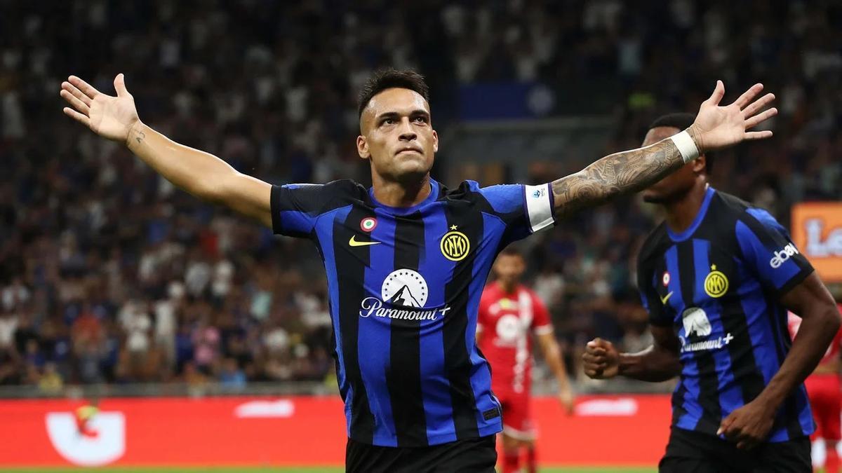 Lautaro Martínez celebra un gol esta campaña