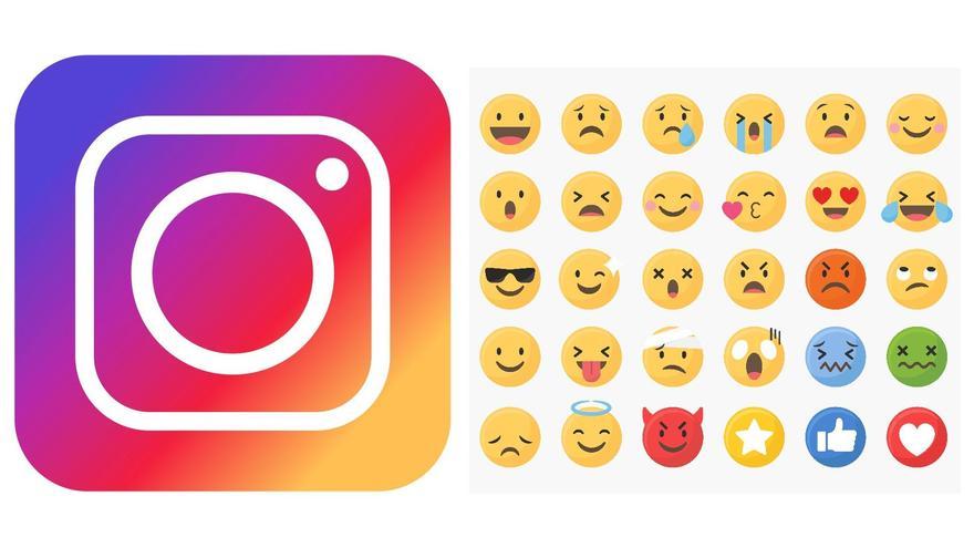El logo de Instagram y unos cuantos emojis.