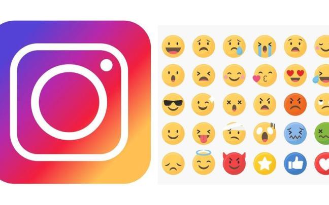 El logo de Instagram y unos cuantos emojis.