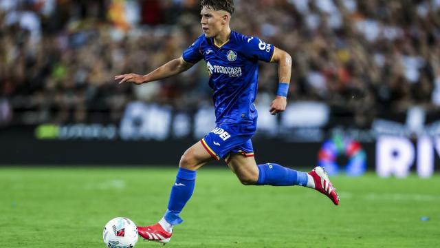 Davinchi, en un partido con el Getafe.