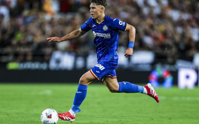 Davinchi, en un partido con el Getafe.