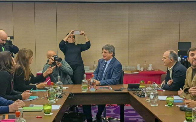 Carles Puigdemont, reunido con la cúpula de Junts en Bélgica.