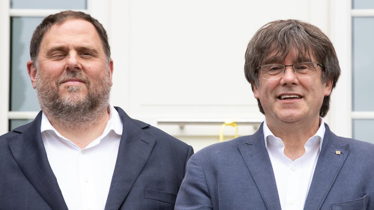 Oriol junqueras y Carles Puigdemont en una reunión previa.