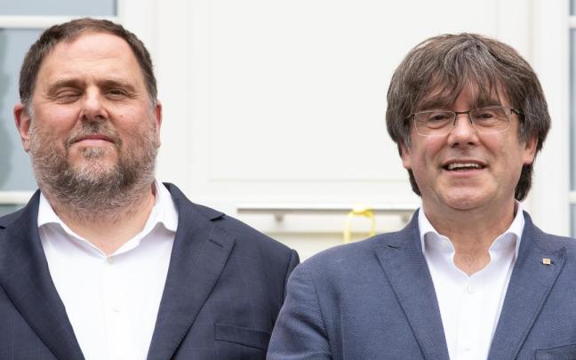 Oriol junqueras y Carles Puigdemont en una reunión previa.