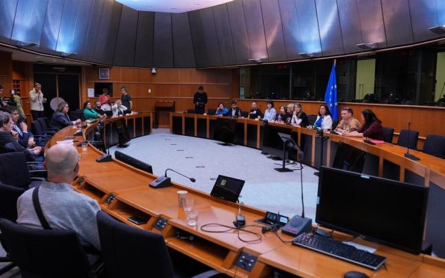 Los representantes de las tres principales asociaciones de víctimas de la dana en Bruselas. / EP Los representantes de las tres principales asociaciones de víctimas de la dana en Bruselas.