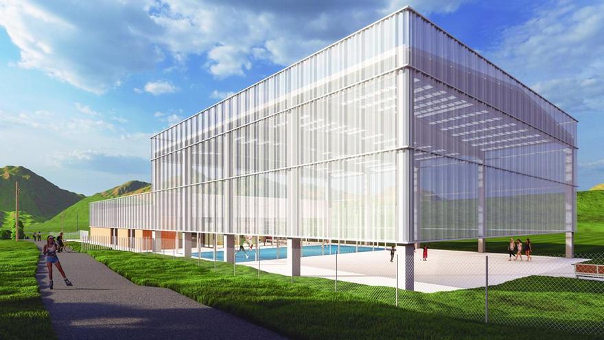 Infografía del futuro polideportivo de Okondo