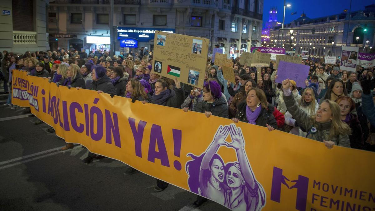 Manifestación convocada por el PSOE el pasado día 8 reclamando la abolición de la prostitución.