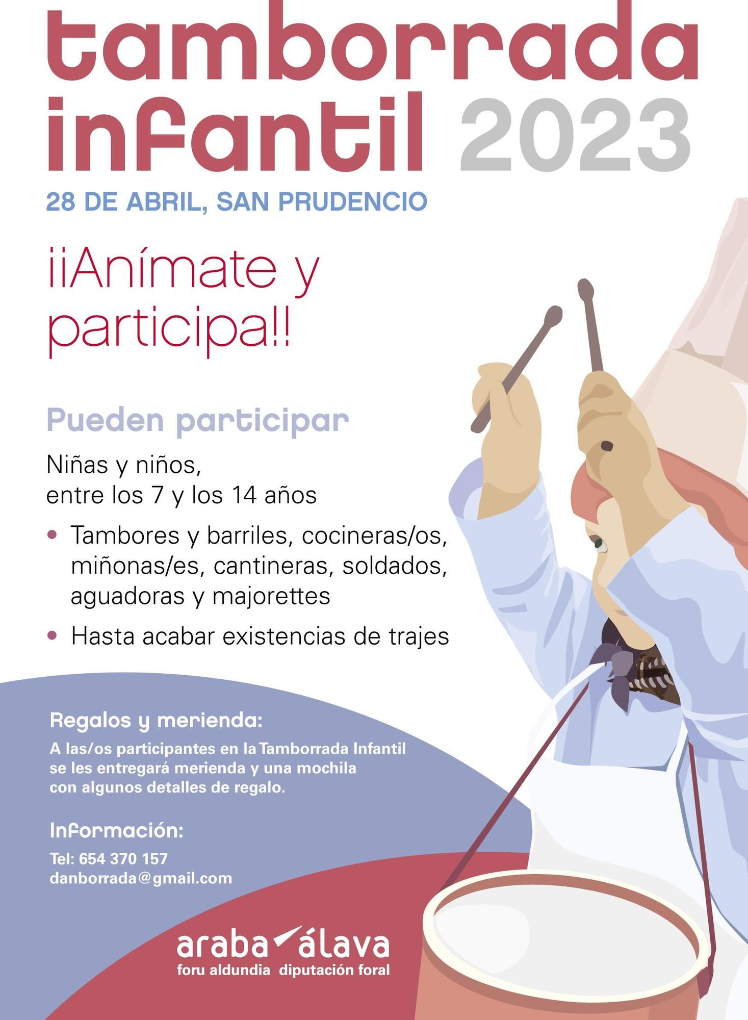 Cartel de la tamborrada infantil de San Prudencio.