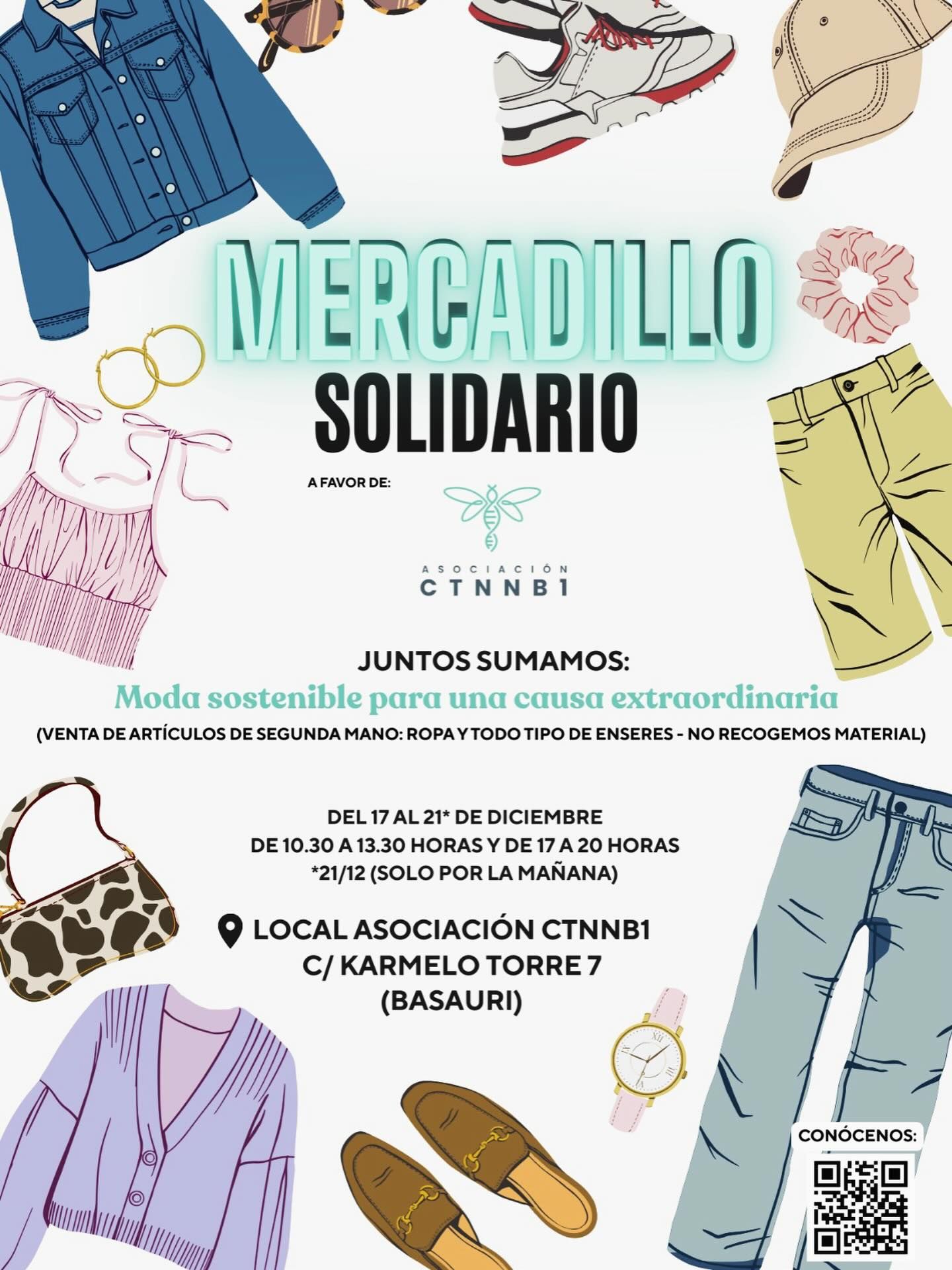 Cartel anunciador del mercadillo de moda de segunda mano
