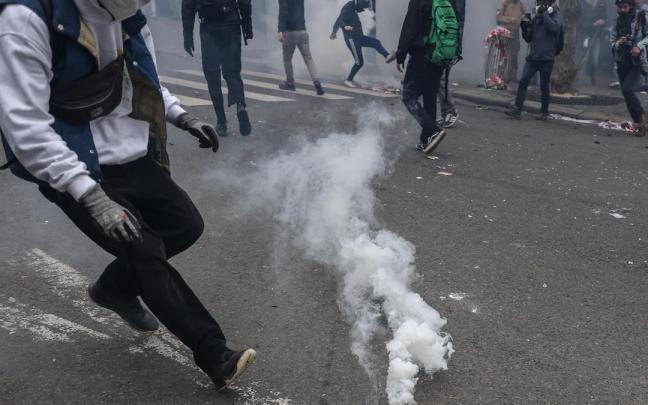 Manifestantes en las calles de París