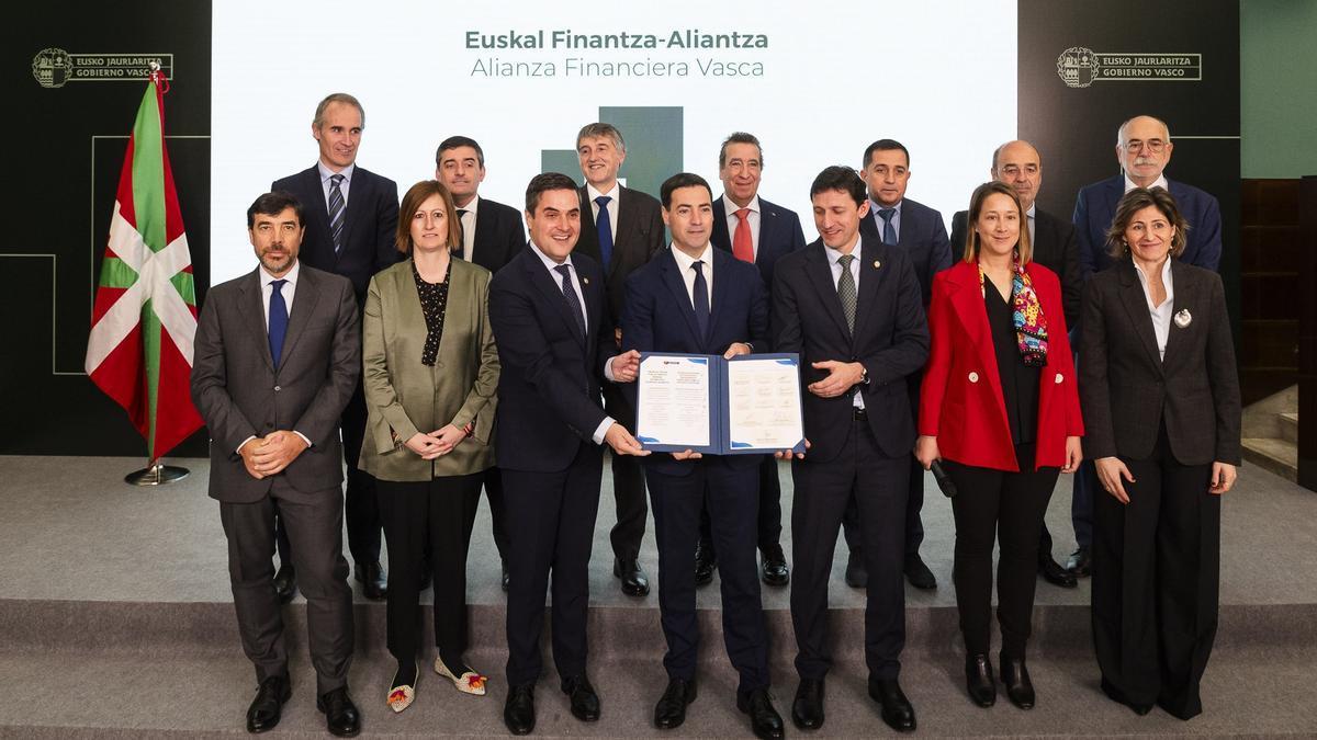 Imagen retrospectiva de la presentación en sociedad de la Alianza Financiera Vasca, en marzo de 2025.