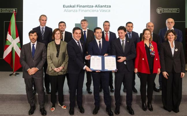 Imagen retrospectiva de la presentación en sociedad de la Alianza Financiera Vasca, en marzo de 2025.