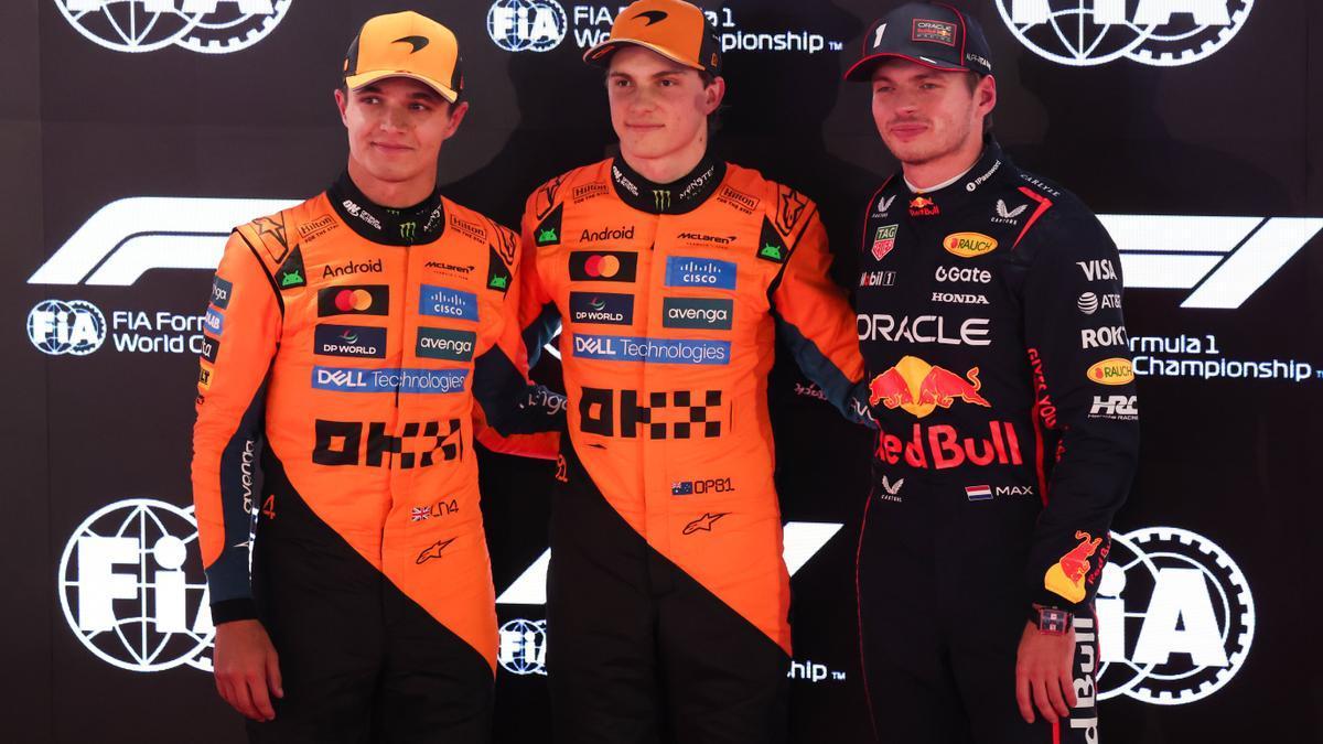 Lando Norris, Oscar Piastri y Max Verstappen, los tres aspirantes a la corona de la Fórmula 1.