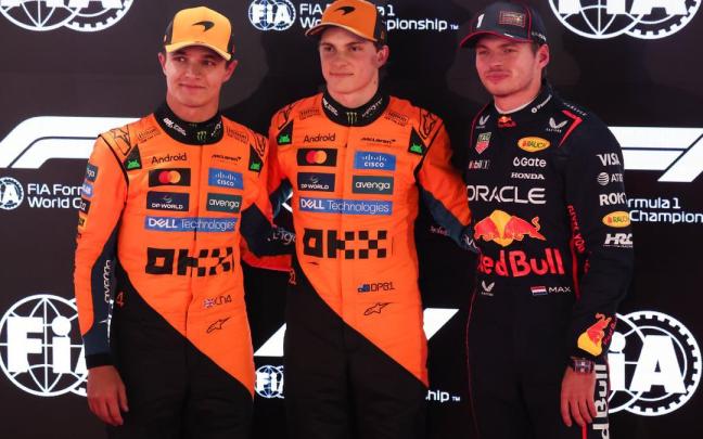 Lando Norris, Oscar Piastri y Max Verstappen, los tres aspirantes a la corona de la Fórmula 1.
