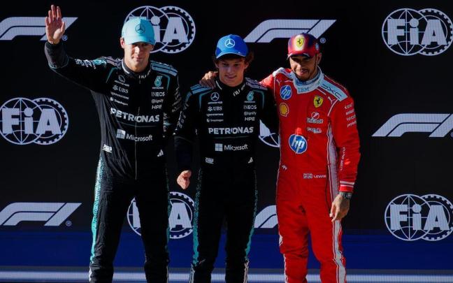 Kimi Antonelli, George Russell y Lewis Hamilton, saldrán en las tres primeras posiciones del GP de China
