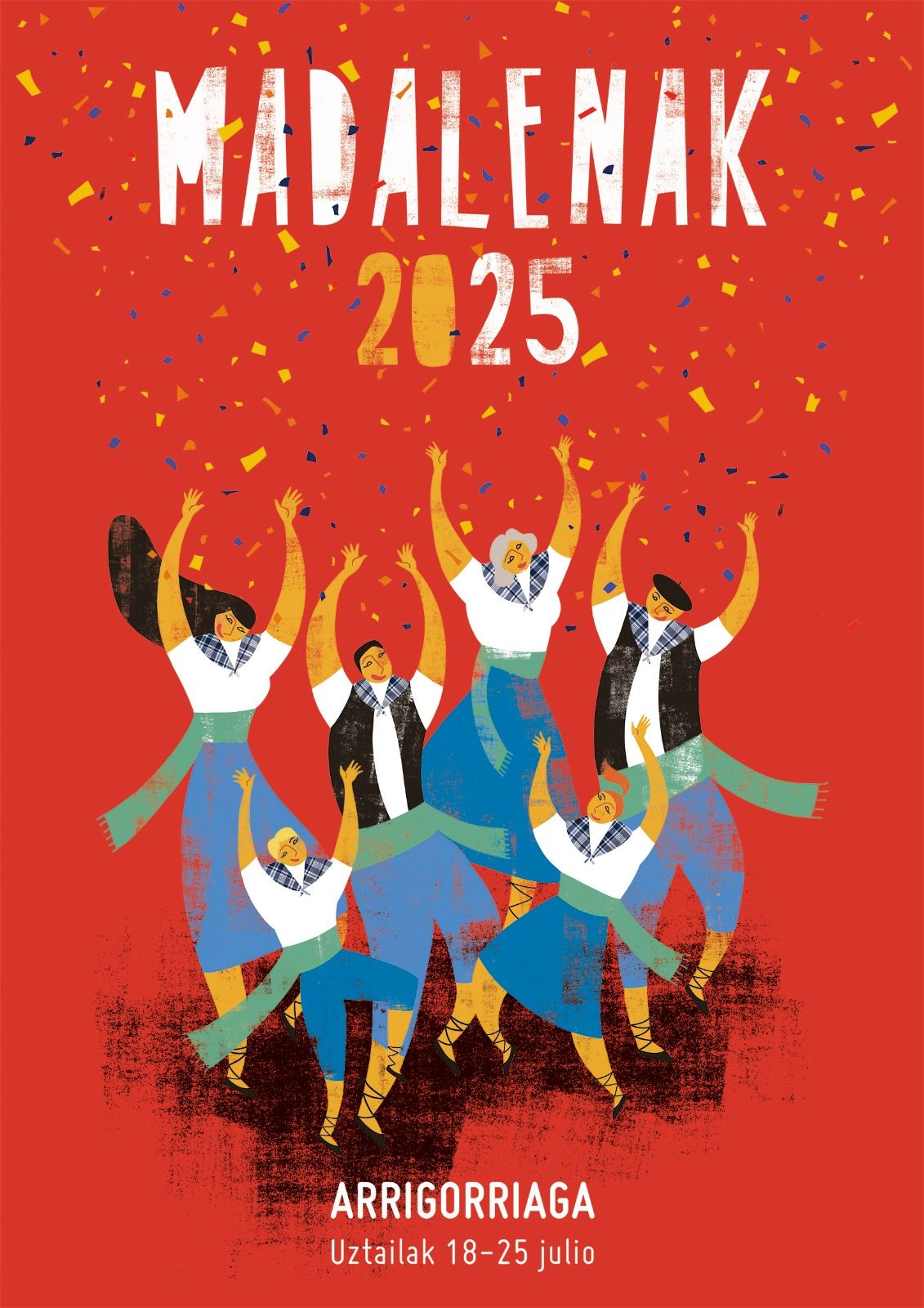 cartel anunciador de las Madalenak de Arrigorriaga que se celebraran del 18 al 25 de julio