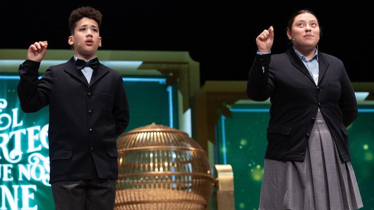 Celebración del sorteo de la lotería de Navidad