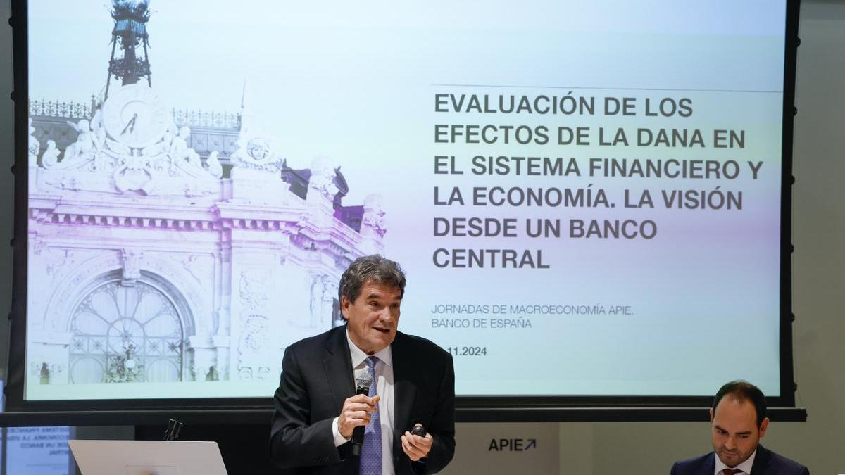 El gobernador del Banco de España, José Luis Escrivá, ha comparecido para dar explicaciones sobre las consecuencias económicas de la dana de Valencia.