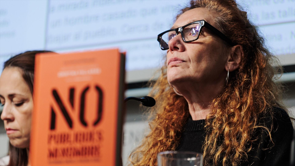 Cristina Fallarás durante la presentación de su nuevo libro 'No publiques mi nombre', en el Ateneo La Maliciosa, en Madrid. Carlos Luján / Europa Press