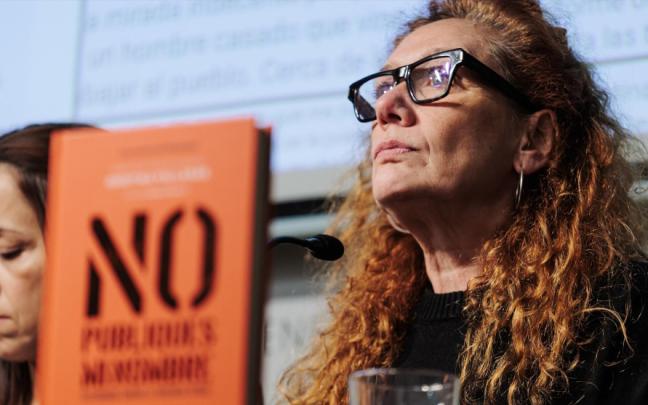 Cristina Fallarás durante la presentación de su nuevo libro 'No publiques mi nombre', en el Ateneo La Maliciosa, en Madrid. Carlos Luján / Europa Press