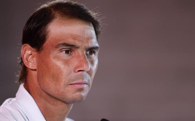 Rafa Nadal durante la rueda de prensa.