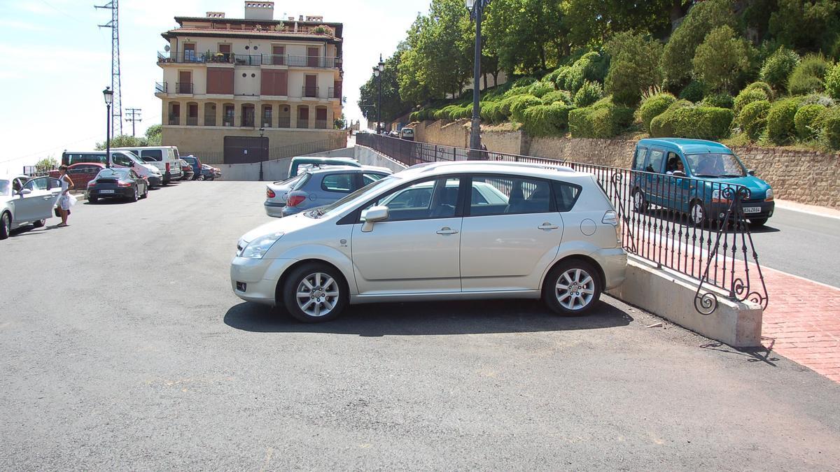 Imagen del aparcamiento de la Cuesta de la Mata en Laguardia