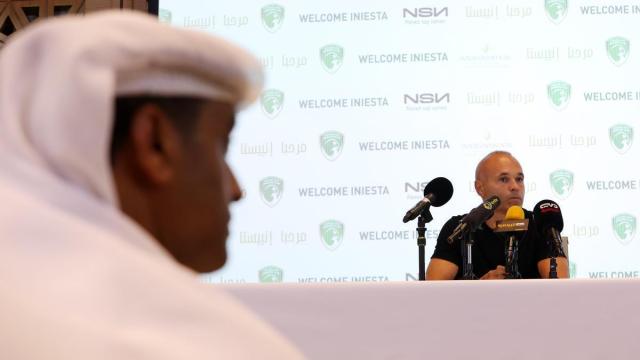 Andrés Iniesta, durante una rueda de prensa.