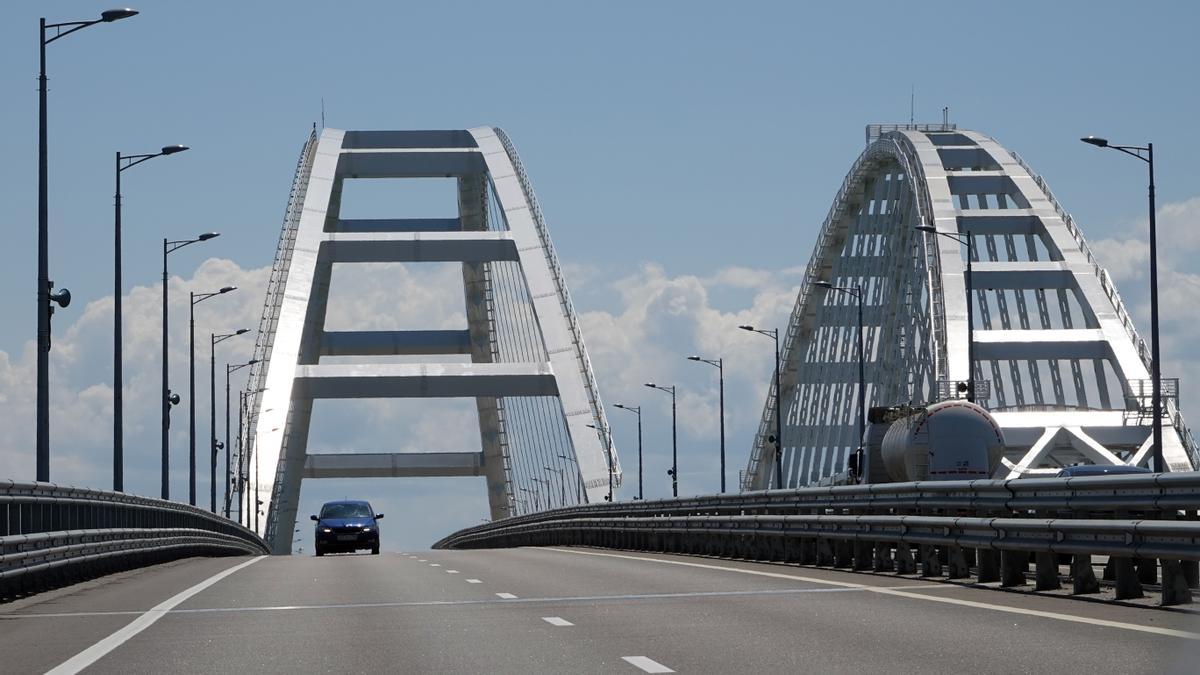 El puente de Crimea, antes del "incidente" registrado este lunes.