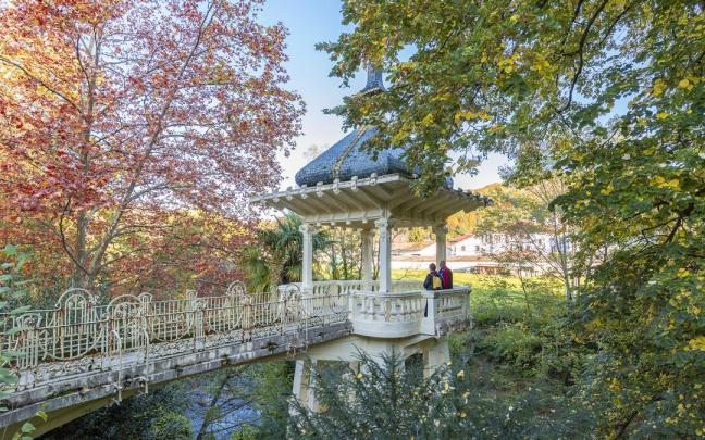 Un mirador en el Parque Natural del Señorío de Bertiz, en Navarra.