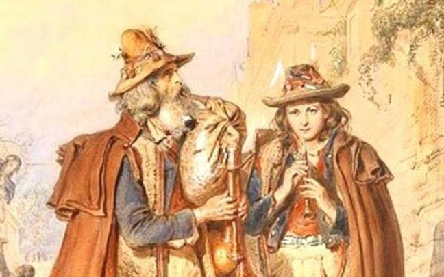 Ilustración de Augustin tocando la gaita.