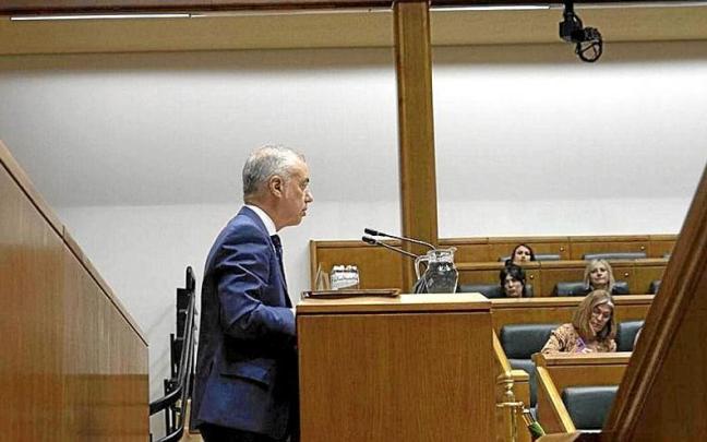 El lehendakari Urkullu, durante el transcurso del debate en el Parlamento Vasco con motivo de la sesión de control al Ejecutivo vasco. El lehendakari Urkullu, durante el transcurso del debate en el Parlamento Vasco con motivo de la sesión de control al Ejecutivo vasco.