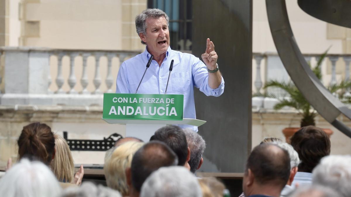 El presidente del PP, Alberto Núñez Feijóo, en Andalucía