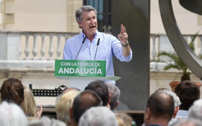 El presidente del PP, Alberto Núñez Feijóo, en Andalucía